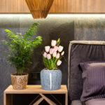 4-SOGA 21x22cm Grey Small Ceramic Flower Vase Elegant Living Room Home Decor