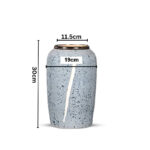 2-SOGA 30x19cm Grey Medium Ceramic Flower Vase Elegant Living Room Home Decor