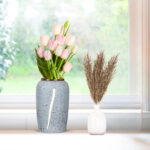 6-SOGA 30x19cm Grey Medium Ceramic Flower Vase Elegant Living Room Home Decor