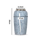 2-SOGA 35x17cm Grey Large Ceramic Flower Vase Elegant Living Room Home Decor