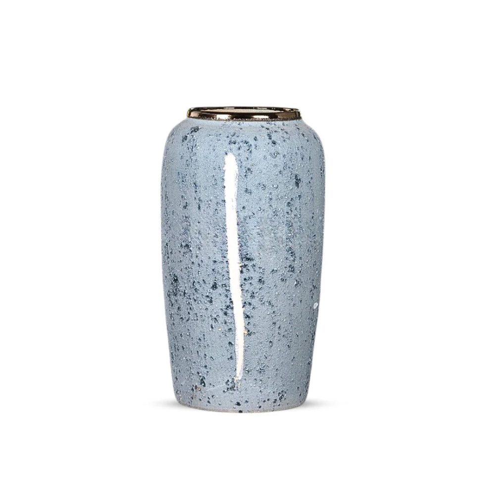 1-SOGA 35x17cm Grey Large Ceramic Flower Vase Elegant Living Room Home Decor