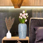 4-SOGA 35x17cm Grey Large Ceramic Flower Vase Elegant Living Room Home Decor