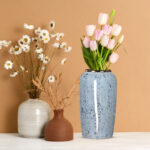5-SOGA 35x17cm Grey Large Ceramic Flower Vase Elegant Living Room Home Decor