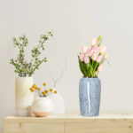 6-SOGA 35x17cm Grey Large Ceramic Flower Vase Elegant Living Room Home Decor