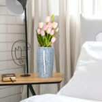 7-SOGA 35x17cm Grey Large Ceramic Flower Vase Elegant Living Room Home Decor