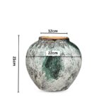 2-SOGA 21x22cm Green Small Ceramic Flower Vase Elegant Living Room Home Decor