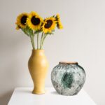 3-SOGA 21x22cm Green Small Ceramic Flower Vase Elegant Living Room Home Decor