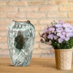 3-SOGA 30x19cm Green Medium Ceramic Flower Vase Elegant Living Room Home Decor