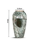 2-SOGA 35x17cm Green Large Ceramic Flower Vase Elegant Living Room Home Decor