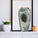 3-SOGA 35x17cm Green Large Ceramic Flower Vase Elegant Living Room Home Decor