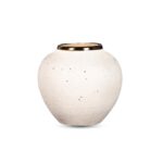 1-SOGA 21x22cm Plain White Small Ceramic Flower Vase Elegant Living Room Home Decor