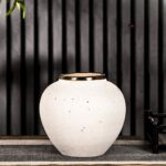 3-SOGA 21x22cm Plain White Small Ceramic Flower Vase Elegant Living Room Home Decor
