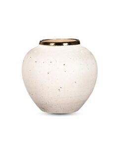 1-SOGA 21x22cm Plain White Small Ceramic Flower Vase Elegant Living Room Home Decor