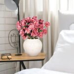 7-SOGA 21x22cm Plain White Small Ceramic Flower Vase Elegant Living Room Home Decor