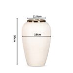 2-SOGA 30x19cm Plain White Medium Ceramic Flower Vase Elegant Living Room Home Decor