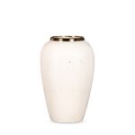 1-SOGA 30x19cm Plain White Medium Ceramic Flower Vase Elegant Living Room Home Decor