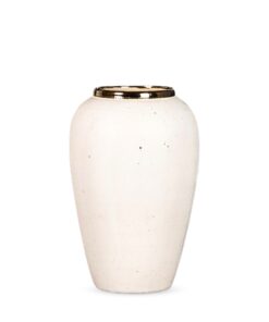 1-SOGA 30x19cm Plain White Medium Ceramic Flower Vase Elegant Living Room Home Decor