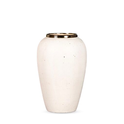 1-SOGA 30x19cm Plain White Medium Ceramic Flower Vase Elegant Living Room Home Decor