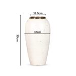 2-SOGA 35x17cm Plain White Large Ceramic Flower Vase Elegant Living Room Home Decor