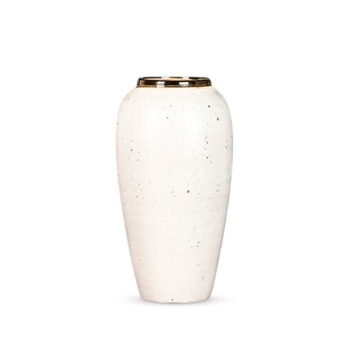 1-SOGA 35x17cm Plain White Large Ceramic Flower Vase Elegant Living Room Home Decor
