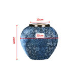 2-SOGA 21x22cm Blue with White Mini Floral Small Ceramic Flower Vase Elegant Living Room Home Decor