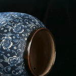 6-SOGA 21x22cm Blue with White Mini Floral Small Ceramic Flower Vase Elegant Living Room Home Decor
