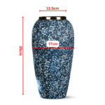 2-SOGA 35x17cm Blue with White Mini Floral Large Ceramic Flower Vase Elegant Living Room Home Decor