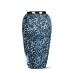 1-SOGA 35x17cm Blue with White Mini Floral Large Ceramic Flower Vase Elegant Living Room Home Decor