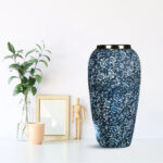 7-SOGA 35x17cm Blue with White Mini Floral Large Ceramic Flower Vase Elegant Living Room Home Decor