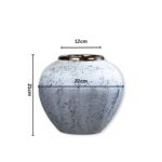 2-SOGA 21x22cm White and Grey Small Ceramic Flower Vase Elegant Living Room Home Decor