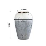 2-SOGA 30x19cm White and Grey Medium Ceramic Flower Vase Elegant Living Room Home Decor