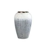 1-SOGA 30x19cm White and Grey Medium Ceramic Flower Vase Elegant Living Room Home Decor