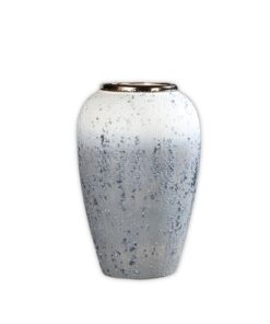 1-SOGA 30x19cm White and Grey Medium Ceramic Flower Vase Elegant Living Room Home Decor