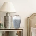 4-SOGA 30x19cm White and Grey Medium Ceramic Flower Vase Elegant Living Room Home Decor