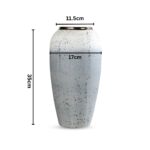 2-SOGA 35x17cm White and Grey Large Ceramic Flower Vase Elegant Living Room Home Decor
