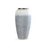 1-SOGA 35x17cm White and Grey Large Ceramic Flower Vase Elegant Living Room Home Decor