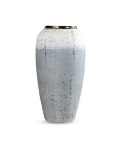 1-SOGA 35x17cm White and Grey Large Ceramic Flower Vase Elegant Living Room Home Decor