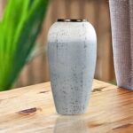 6-SOGA 35x17cm White and Grey Large Ceramic Flower Vase Elegant Living Room Home Decor