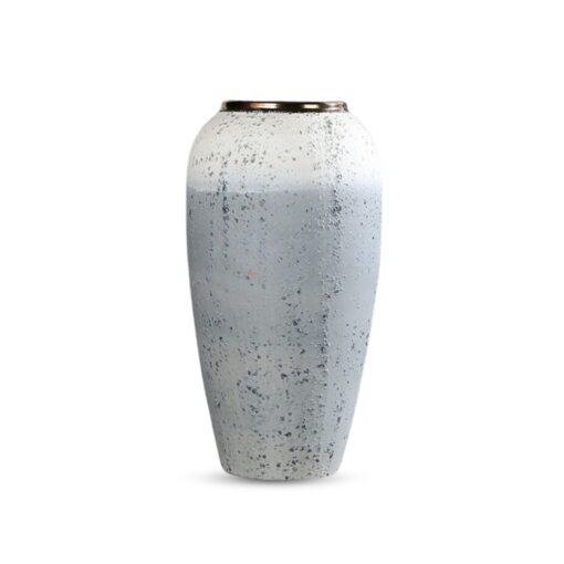 1-SOGA 35x17cm White and Grey Large Ceramic Flower Vase Elegant Living Room Home Decor