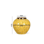 2-SOGA 21x22cm Yellow with White Mini Floral Small Ceramic Flower Vase Elegant Living Room Home Decor