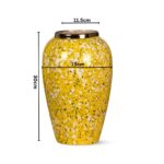 2-SOGA 30x19cm Yellow with White Mini Floral Medium Ceramic Flower Vase Elegant Living Room Home Decor