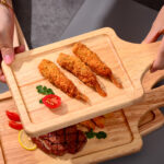 4-SOGA 35cm Rectangle Premium Wooden Oak  Food Serving Tray Charcuterie Board Paddle Home Decor