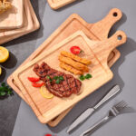 5-SOGA 35cm Rectangle Premium Wooden Oak  Food Serving Tray Charcuterie Board Paddle Home Decor