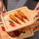 4-SOGA 2X 35cm Rectangle Premium Wooden Oak  Food Serving Tray Charcuterie Board Paddle Home Decor