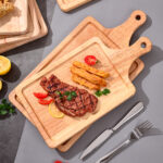 5-SOGA 2X 35cm Rectangle Premium Wooden Oak  Food Serving Tray Charcuterie Board Paddle Home Decor