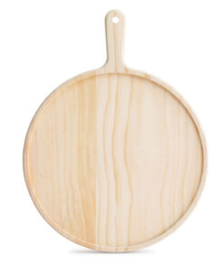 1-SOGA 6 inch Round Premium Wooden Pine Food Serving Tray Charcuterie Board Paddle Home Decor