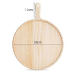 2-SOGA 2X 11 inch Round Premium Wooden Pine Food Serving Tray Charcuterie Board Paddle Home Decor