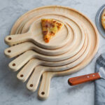 7-SOGA 2X 11 inch Round Premium Wooden Pine Food Serving Tray Charcuterie Board Paddle Home Decor