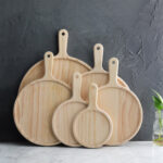 8-SOGA 2X 11 inch Round Premium Wooden Pine Food Serving Tray Charcuterie Board Paddle Home Decor