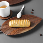 3-SOGA Set of 2 Walnut Leaf Shape Wooden Tray Food Charcuterie Serving Board Paddle Centerpiece Home Decor